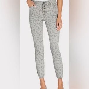 Gray leopard print jeans